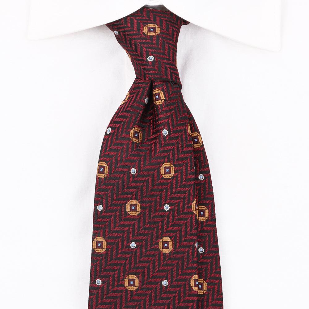 Cravată Bărbați Retro Roșu Închis Britanic 8Cm Înaltă Sens Rochie Profesională Business Cu Dungi Nuntă Mire Tendință Nuntă