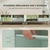 Mueble de TV - HOMCOM - para televisor de 36 pulgadas - 2 puertas, cajón, compartimento abierto - MDF - 120 x 35 x 50 cm - verde claro