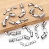 5Sets/Lot Stainless Steel Leather Cord End Caps With Lobster Clasp Connectors For Jewelry Making DIY Necklace Bracelet Connector