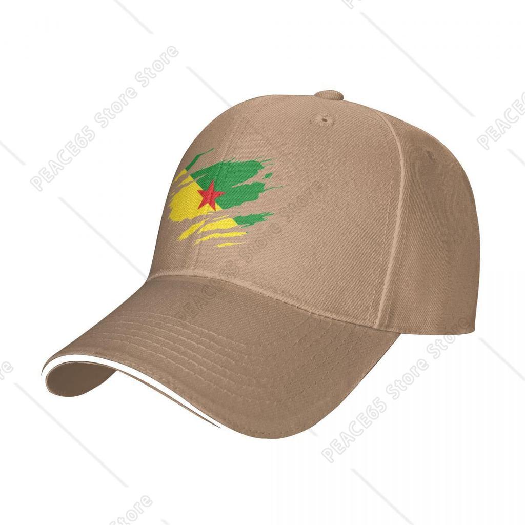 Torn Style Guyana Flag Baseball Cap Hip Hop French Guiana Sandwich Caps Unisex Style Adjustable Headwear Running Golf