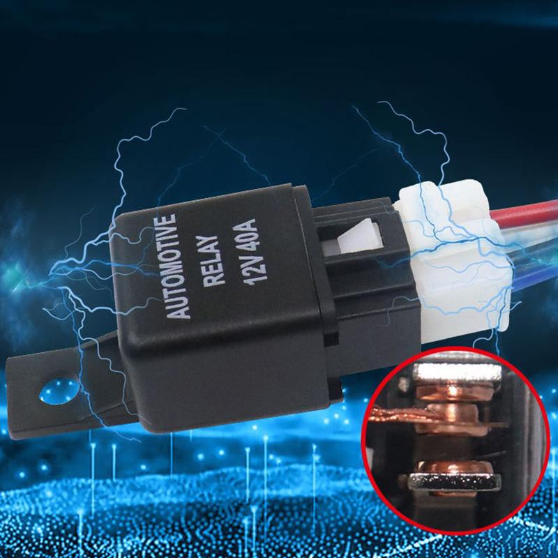 Automotive Relay 12V 4Pin Car Relay With Black Red Copper Terminal Auto Relay