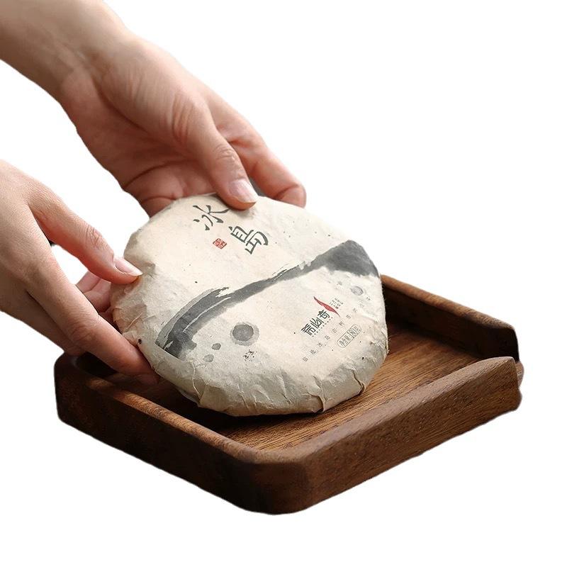 Walnut wood Pu'er tea cake tray storage box, tea tray, fruit tray, new Chinese-style tea set