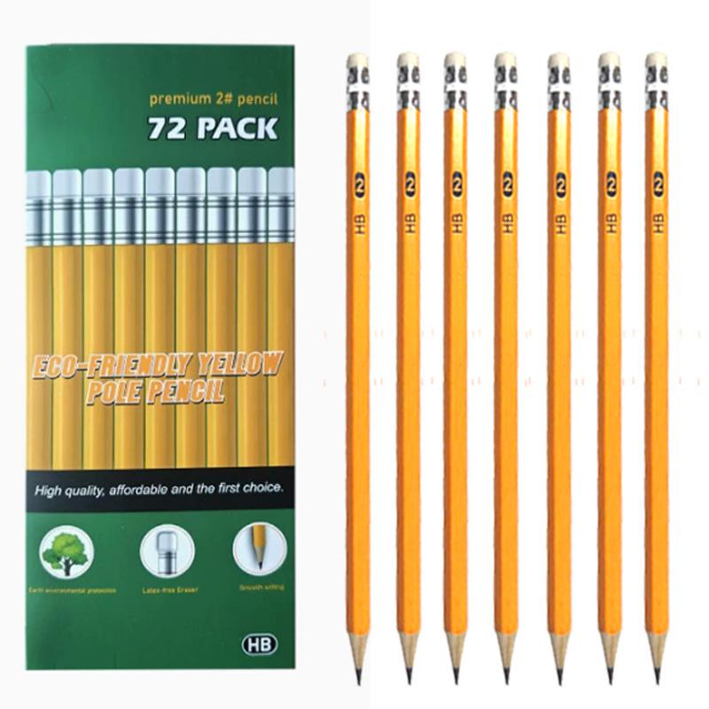 Hexagonal Yellow Barrel HB Pencil & Eraser Set for Students HB