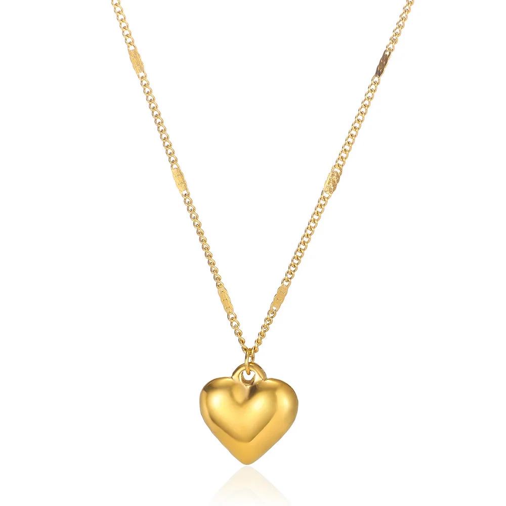 

Колье-чокер из 18-каратного золота в виде персикового сердца - Кулон в форме сердца, женское украшение в японском и корейском стиле.