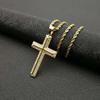 High Quality Womens Cross Necklace 316L Stainless Steel 60CM Chain Pendant Cross Gold Color Mens Necklace for Best Gift