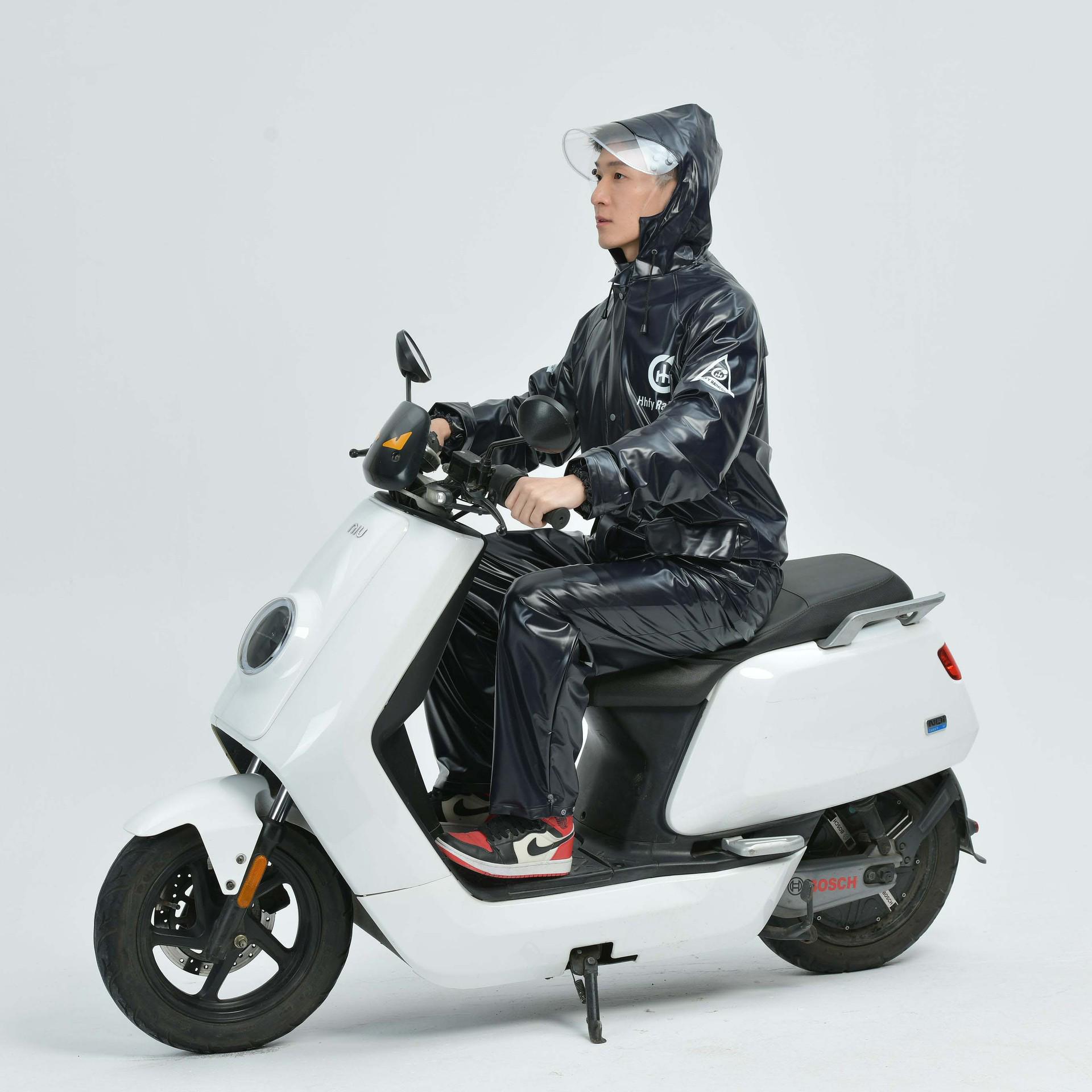 

Мотоциклетный и электрический самокатный дождевик для взрослых - Раздельный стиль, XL, Непромокаемый и Ветрозащитный XL чёрный