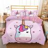 Hot Sale Cartoon Unicorn Kids Girls Pink 3D Bedding Set Duvet Cover Bedcllothes Animal Printed Queen King Size Home Duvet Covers