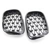 Front Diamond Kidney Grille Gypsophila Grille For BMW E39 M5 Series 1997-2003 520i 525 530 ABS Silver Black