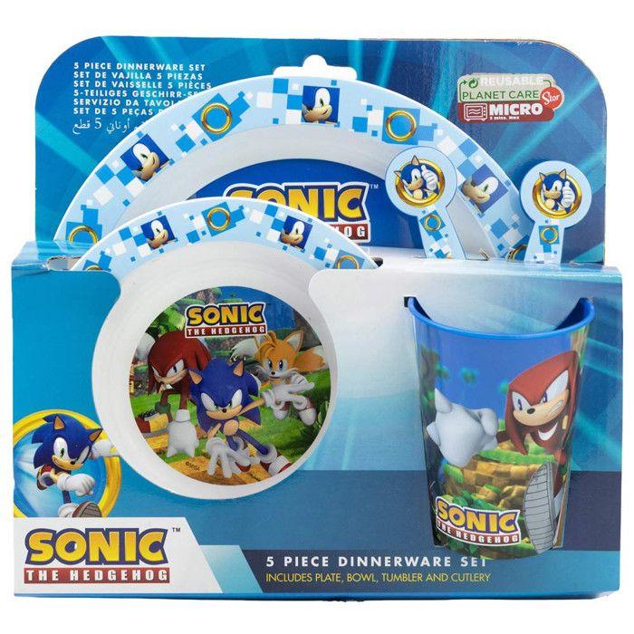 Sonic the Hedgehog Lunch Set Plastic Tableware Glass Plates Cutlery