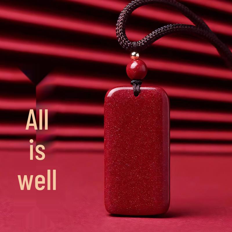 Кулон «Мир» из киновари для мужчин и женщин: Фиолетовое Золотое Песочное Ожерелье Императорский Песок