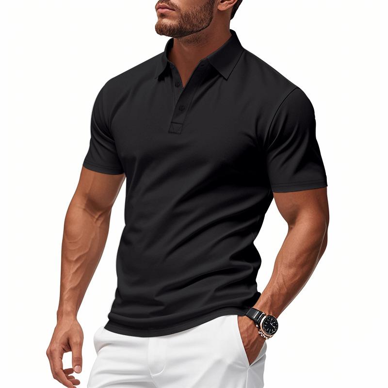 Summer Mens Short Sleeve Button Up Polo Shirts Golf Shirts Fashion Business Casual Male Tops Tees Polo