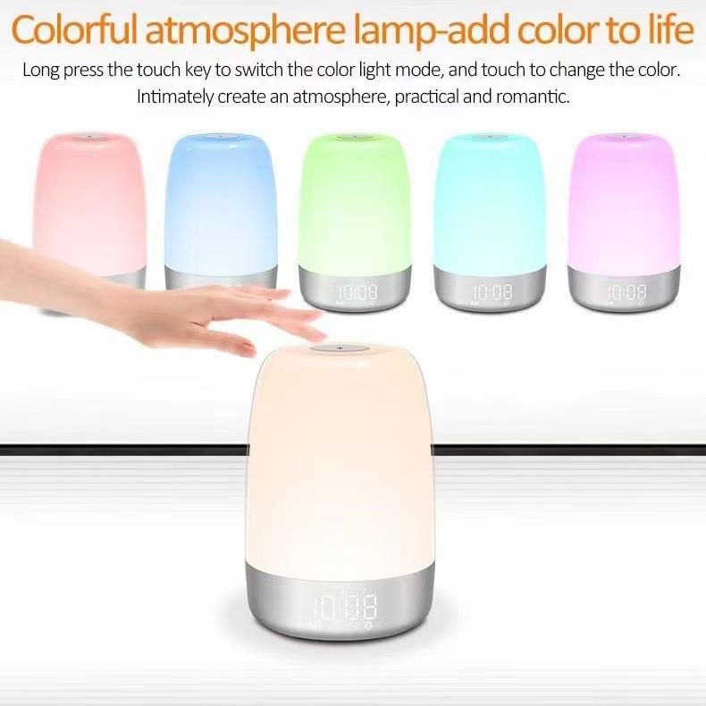 Smart Sunrise Simulation LED Alarm Clock with Colorful Night Light & Timer