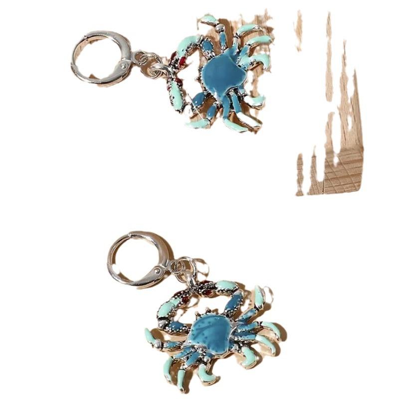 Pendientes Estilo Hawaiano Pendientes de Cangrejo Azul Ópalo Pendientes de Playa