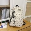 Bow Check Bag Women's Backpack Corduroy Backpack