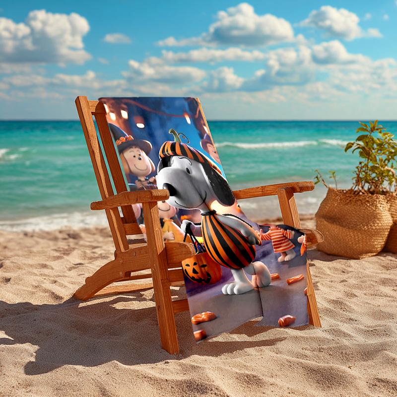 1Pc Snoopy'S Halloween Night Beach Towel Quick Dry Multiuse For Beach Pool Gym Yoga Home Travel Christmas Halloween Xmas Gift S1518