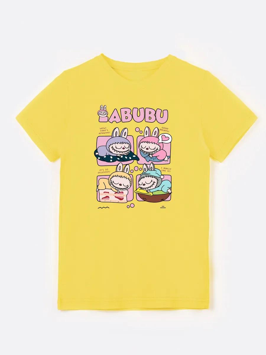 Black basic cotton everyday printed T-shirt 4XL