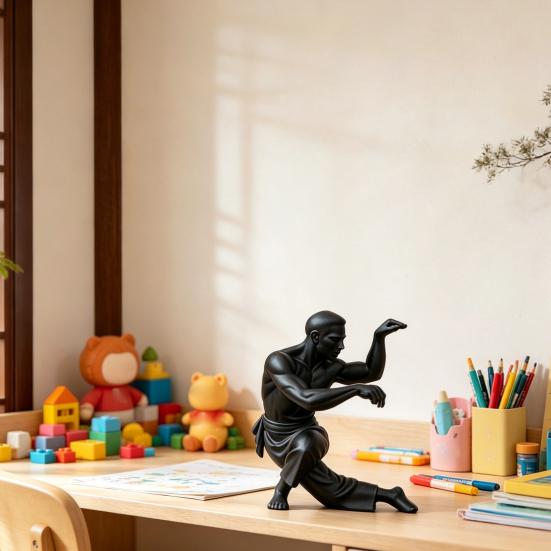 3D-gedruckte Kung-Fu-Figur Kung-Fu-Meister-Statue mit exquisiter Textur Stabile Basis