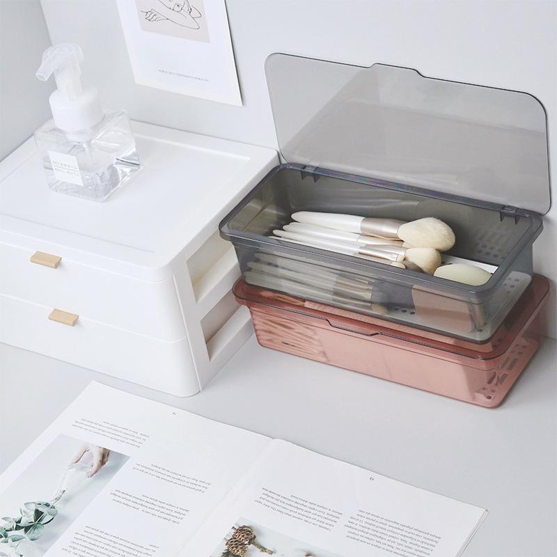 Staubdichte Aufbewahrungsbox für Make-up-Pinsel und Beauty-Eier mit großem Fassungsvermögen