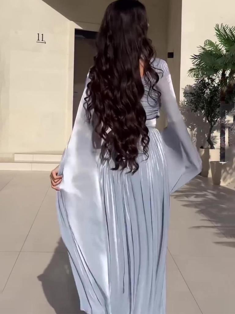 Summer 2025 Elegant Retro Long Sleeve Dress