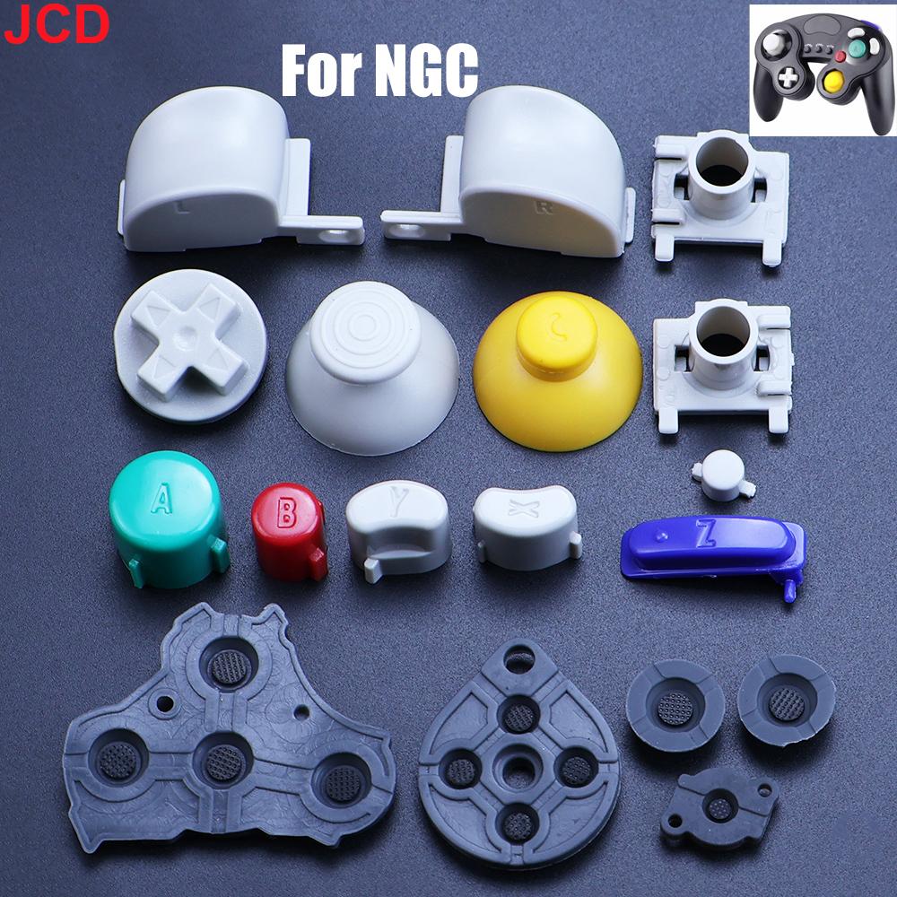 JCD Full Set Button For GameCube NGC Gamepad Power ON OFF Key A B X Y L R D Pads Mod Kit Silicone Pads Rubber Conductive Button
