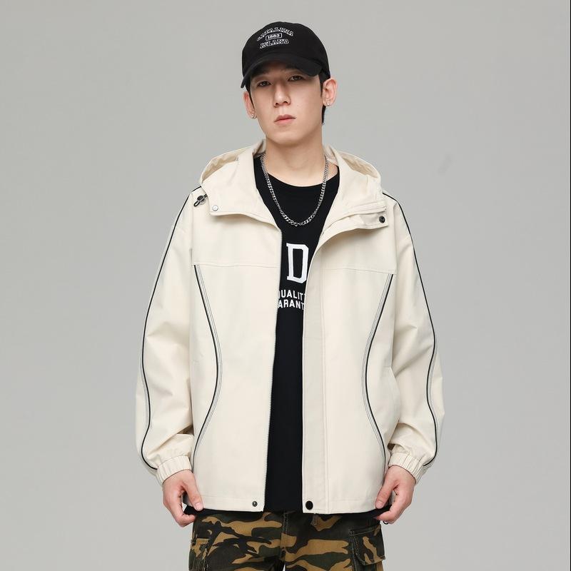 

Модные брендовые куртки с капюшоном в цветных блоках для мужчин и женщин, японский уличный нишевый дизайн, свободные повседневные куртки в стиле BF для пар M