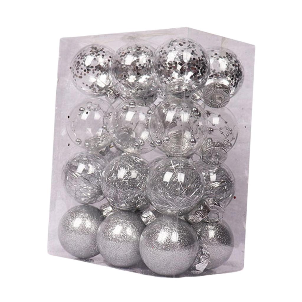 24Pcs Christmas Ball Ornaments Assorted Baubles Charm Pendants Delicate Crafts