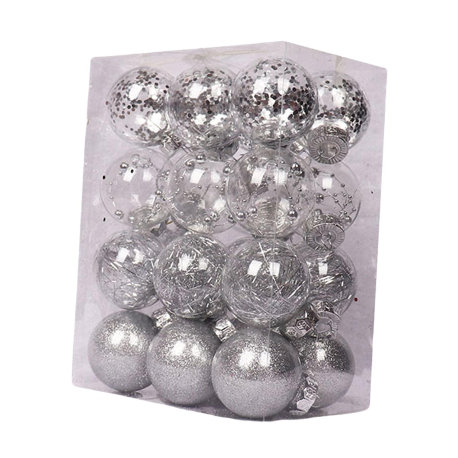 24Pcs Christmas Ball Ornaments Assorted Baubles Charm Pendants Delicate Crafts