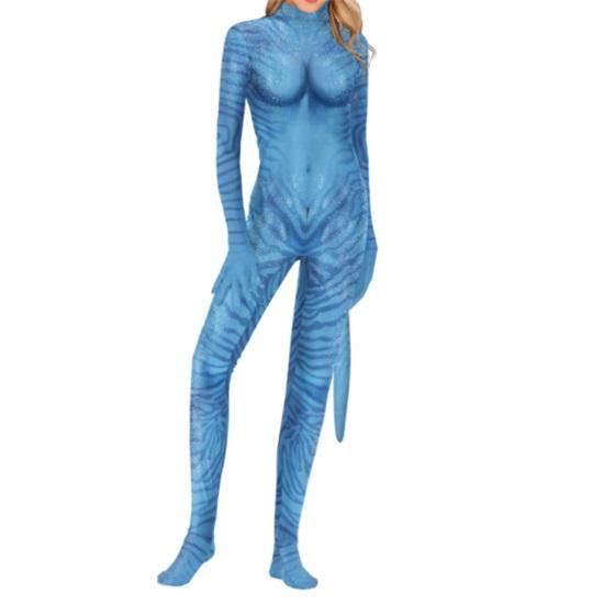 Anime Movie Avatar 2 Male and Female Tails Same Cosplay One-piece Tight Clothes