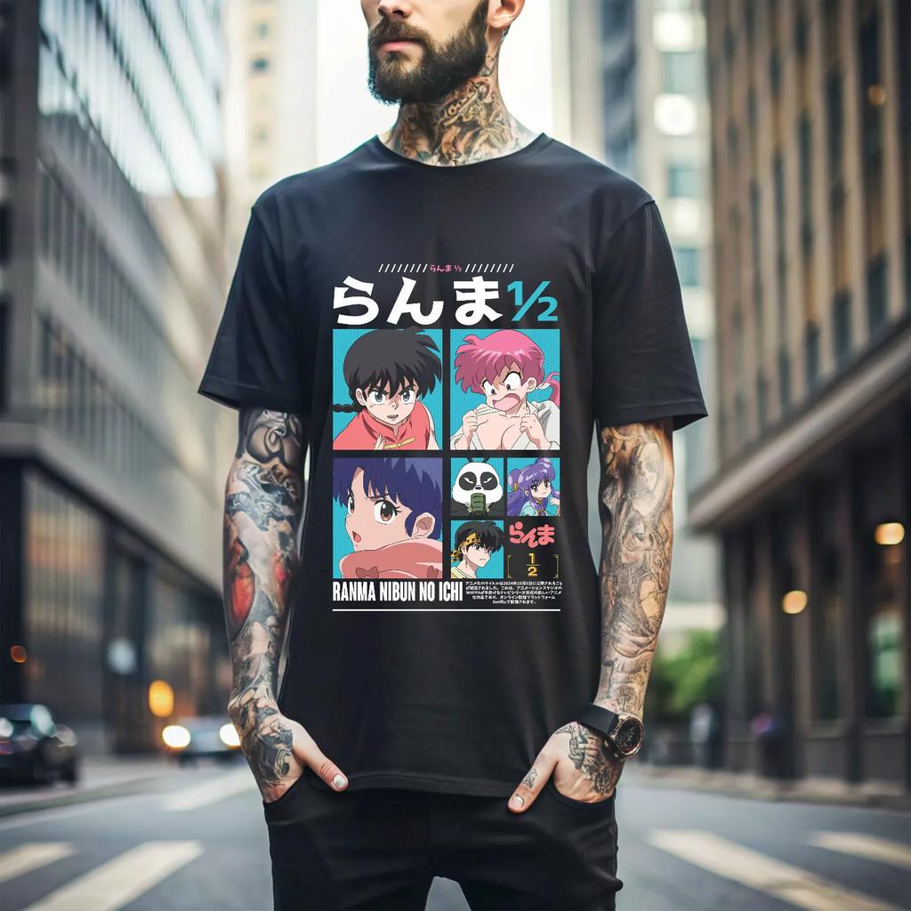 100% Cotton TOPS UNISEX TEES MENS WOMENS Shampoo Rumiko T-shirt Takahashi Ranma 1/2 Girl Kawaii Funny Anime Tee Gift 117