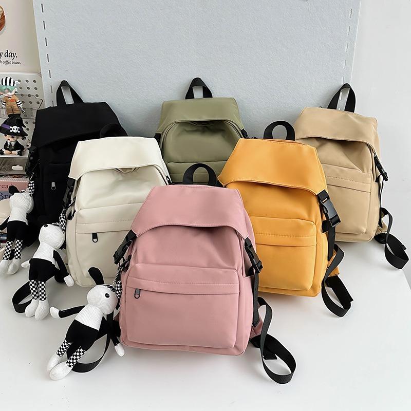 Casual fashion solid color backpack new college student schoolbag going out travel backpack