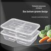Jiwanggu Disposable 500ml 2-Compartment Food Containers with Lids