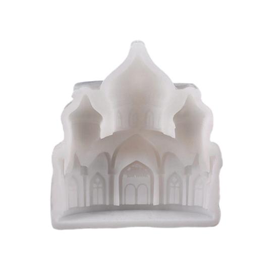 European Castle Candle Mold Silicone Soap Wax Making Mold Flexible Reusable Gypsum Concrete Mold for Home Decor Parties Weddings