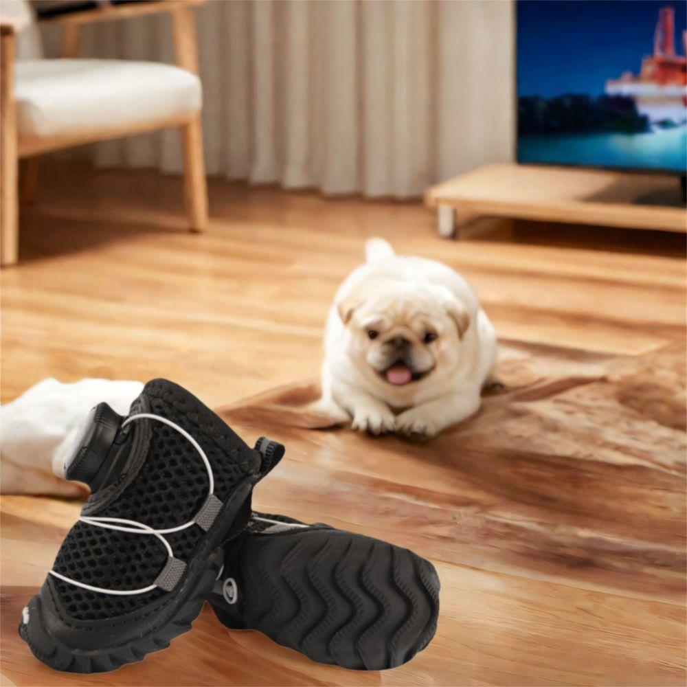 4pcs/set Breathable Pet Boots Adjustable Dog Footwear Protecting Dog Sneakers  Small Dogs