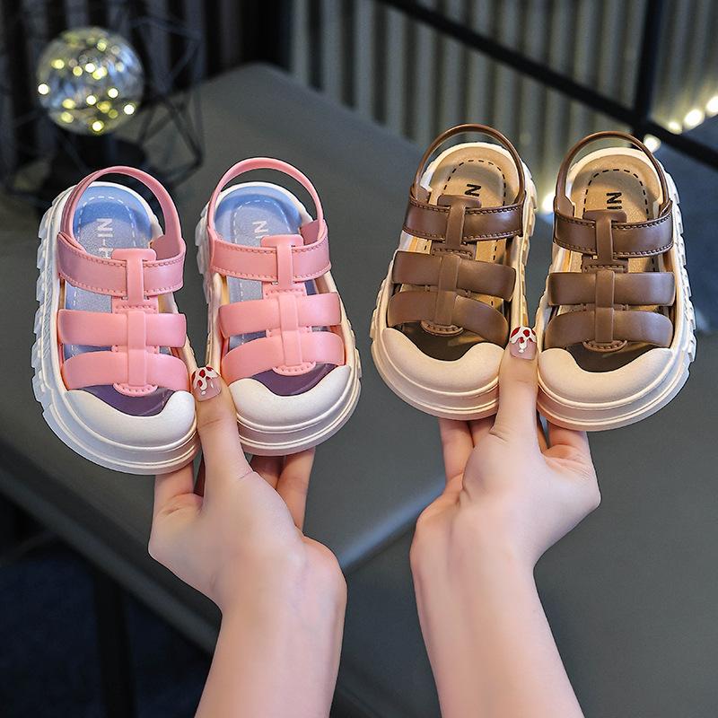 Children's Sandals Men's Summer Slippers-year-old Soft-soled Non-slip Children's Sports Leather Beach Sandals Baby Toddler Shoes