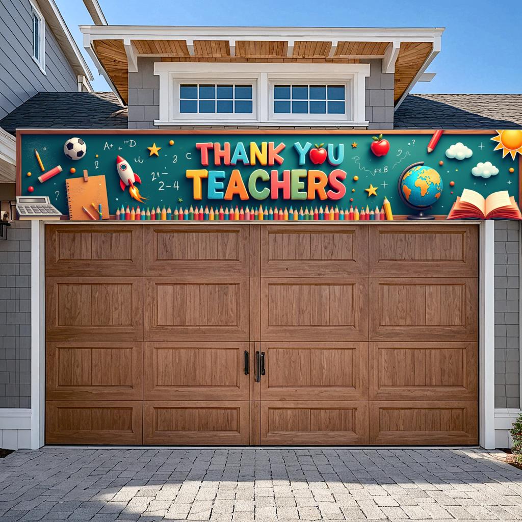 Durable Material School Decoration Thank You Banner Teacher Gift for Class Party Educational Event School Event