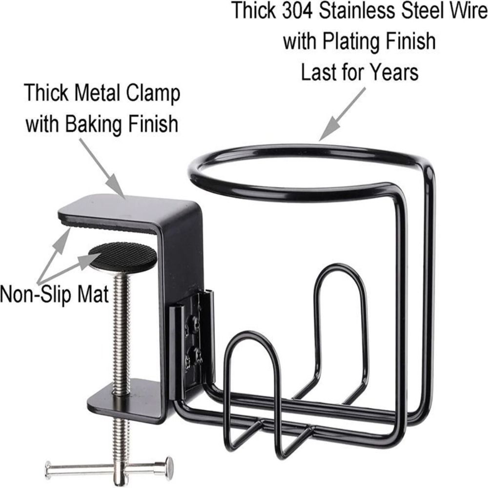 3.58 Inch Cup Holder Metal Clip-on Cup Saucer Compatible Large Tabletop Shelf  Office
