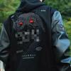 Mens Vintage Baseball Jacket Oversized Casual Hoodless Bomber With Animal Embroidery Wear