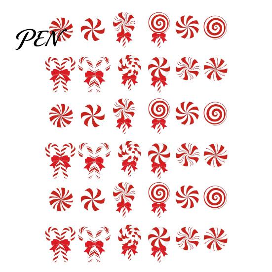 Classic Red White Christmas Ornaments 12/24/36 Pcs Candy Tree Decorations, Lollipop Picks for Tree, Country Style Fireplace Hanging Decor Ornaments,