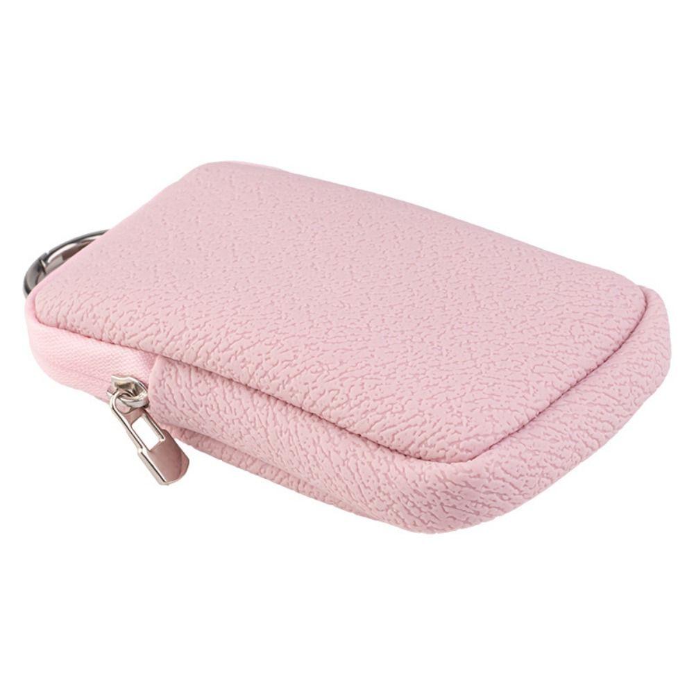 with Ring Buckle PU Leather Coin Purse Waterproof Change Pouch with Keychain Portable Key Bag  Card