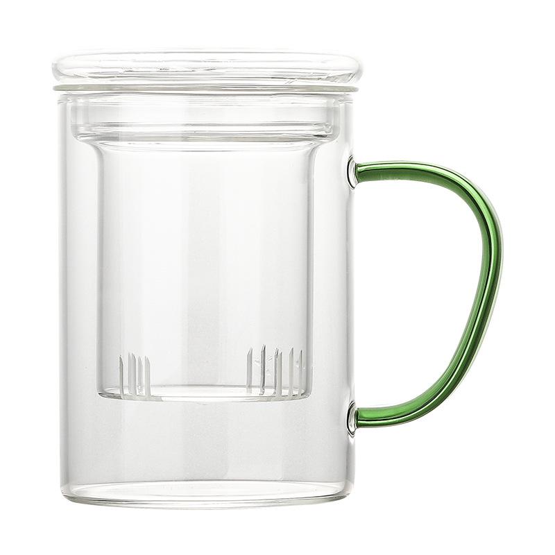 High Borosilicate Glass Tea Brewing Cup with Handle for Home or Office