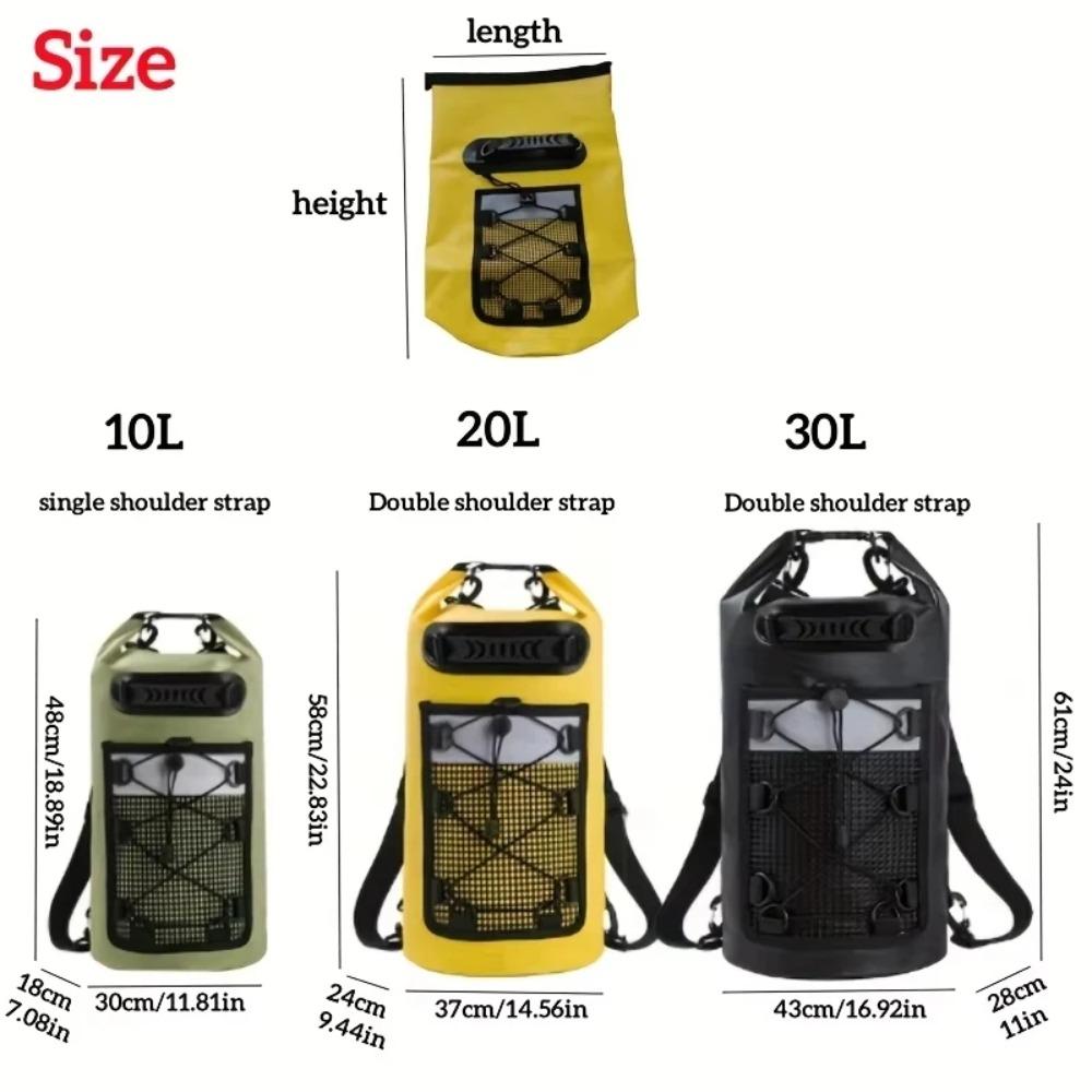 BEPAN 40L Floating Dry Bag for Kayaking Swimming Beach Waterproof Water Sports Rafting Boating Backpack Mesh Kayak Roll Top Travel Bag