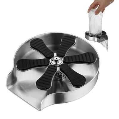 Cup Washer 360-Degree Rotation Stainless Steel Glass Washer Universal Bottle Cleaner Easy Install Quick