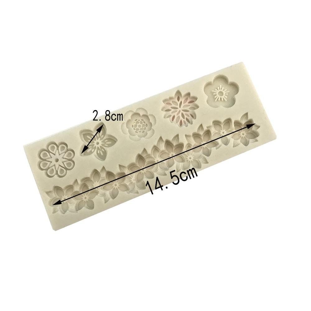 Cake Border Silicone Molds 3D Flower Fondant Cake Decorating Tools Chocolate Clay Candy Molds Kitchen Baking Tools