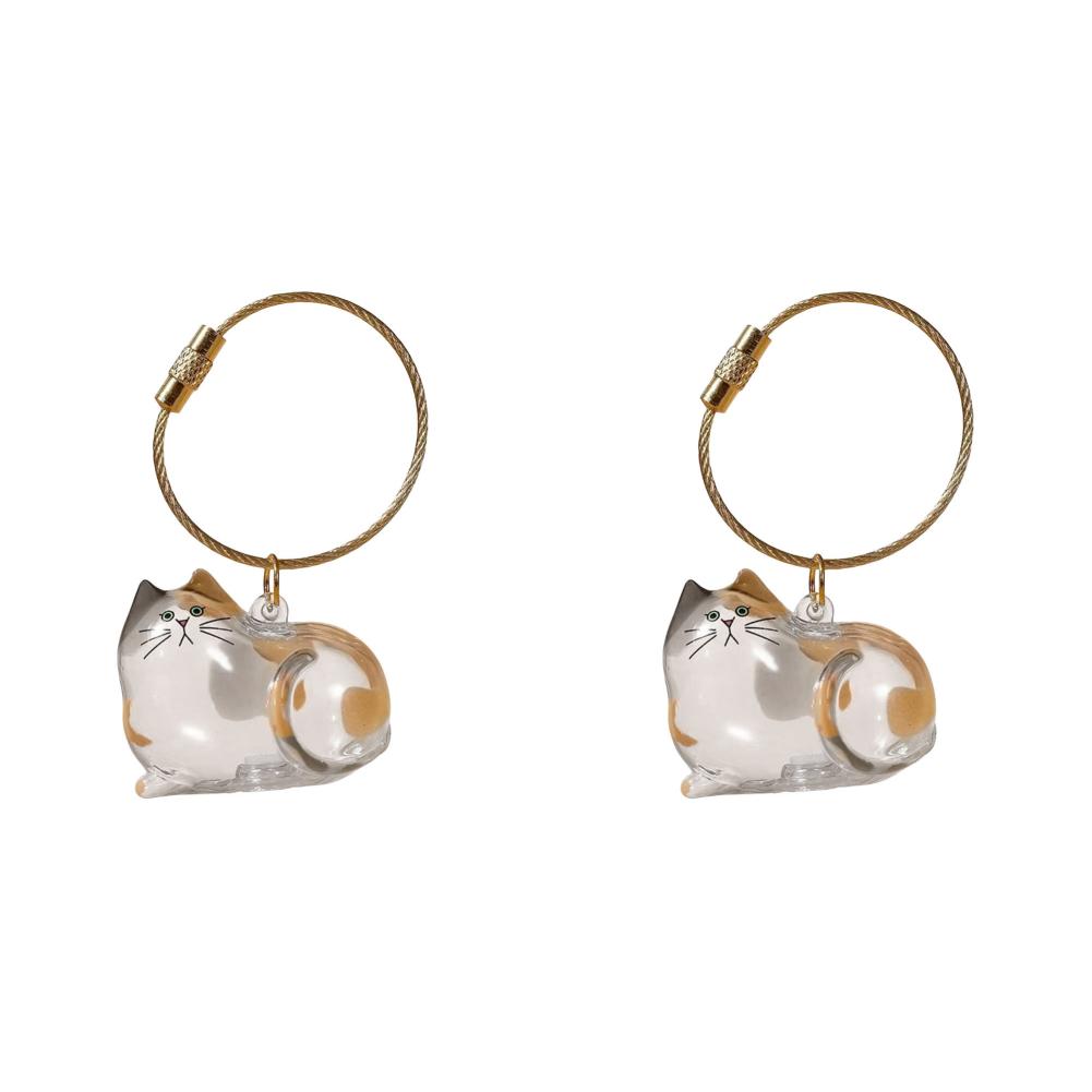 1-10Pcs Cat Keychain Pendant Cat Hair Storage Box Backpack Ginger Cat Siamese Hanging Pet Hair Grooming Souvenirs Birthday Gifts