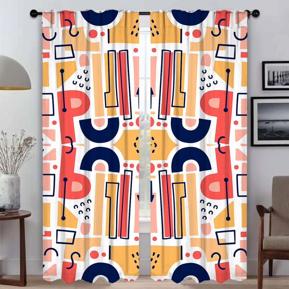 Art Pattern Home Interior Curtains Living Room Halloween Decoration Curtain Shades Tulle Bedroom Partition Darkening For Great Made Of Polyester