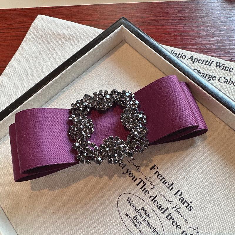 

Корейская элегантная высококачественная тканевая шпилька для волос - квадратная полая пружинная заколка с тяжелым бантом