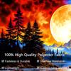 Night Sky Moon View Tapestry Wall Art, Forest Lake Nature Landscape Tapestry for Living Room Bedroom Decor