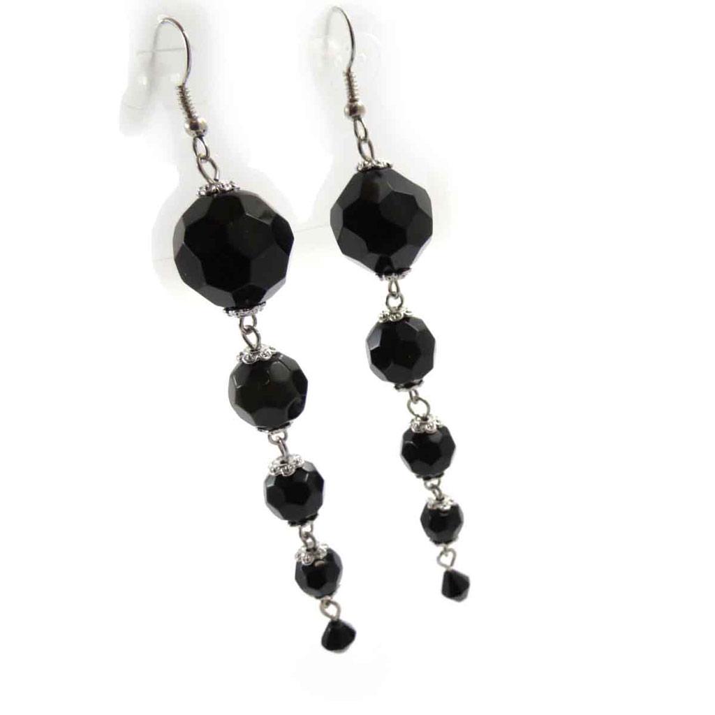 Les Trésors De Lily [J7835] - Cercei negri de designer „Mineralia”