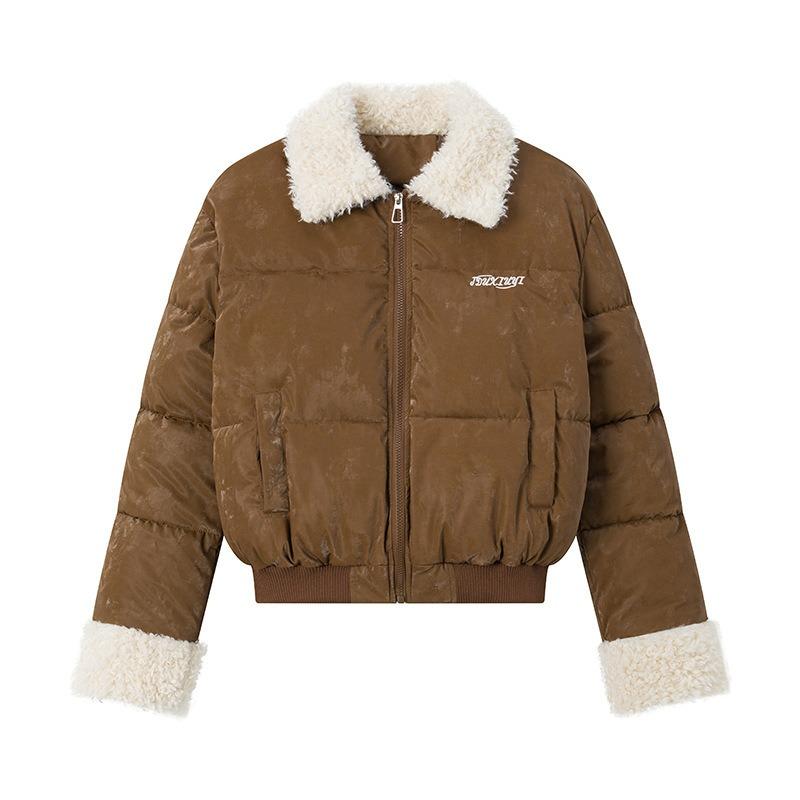 Winter New Lamb Wool Lapel Cotton Clothes Women's Retro Short Cotton Clothes Bread Clothes Student Coats Tide