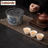 Blue And White Antique Jianshui Japanese Tea Wash Bowl Tea Residue Barrel Water Washing Slag Tank Chaxi Cafes Collection Craft